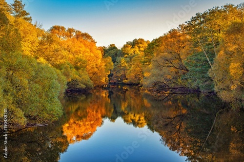 The beauty of autumn reflecting in the water