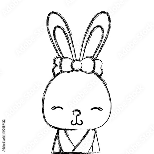 grunge adorable and shy rabbit female wild animal