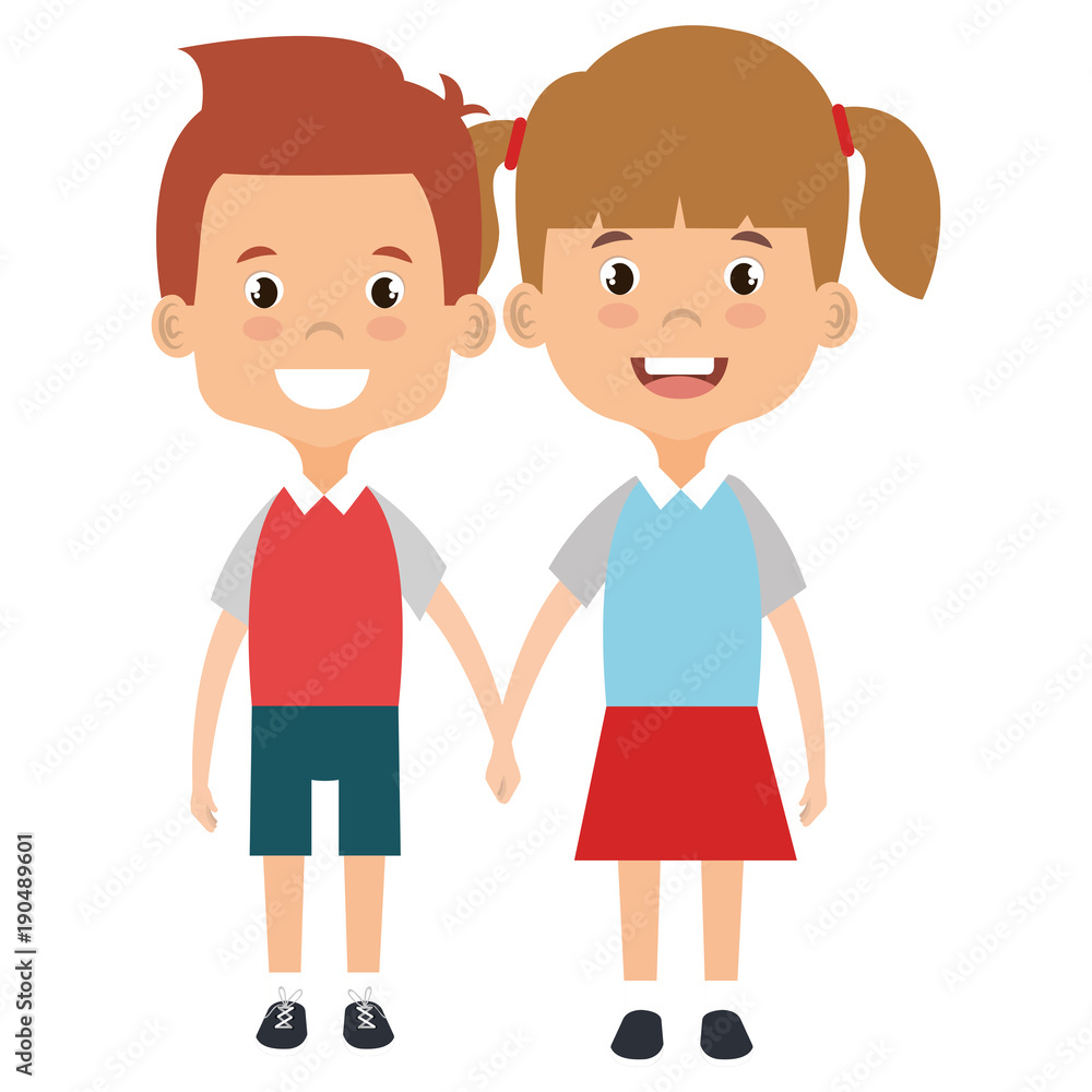 cute and little kids couple vector illustration design cute and little kids couple vector illustration design