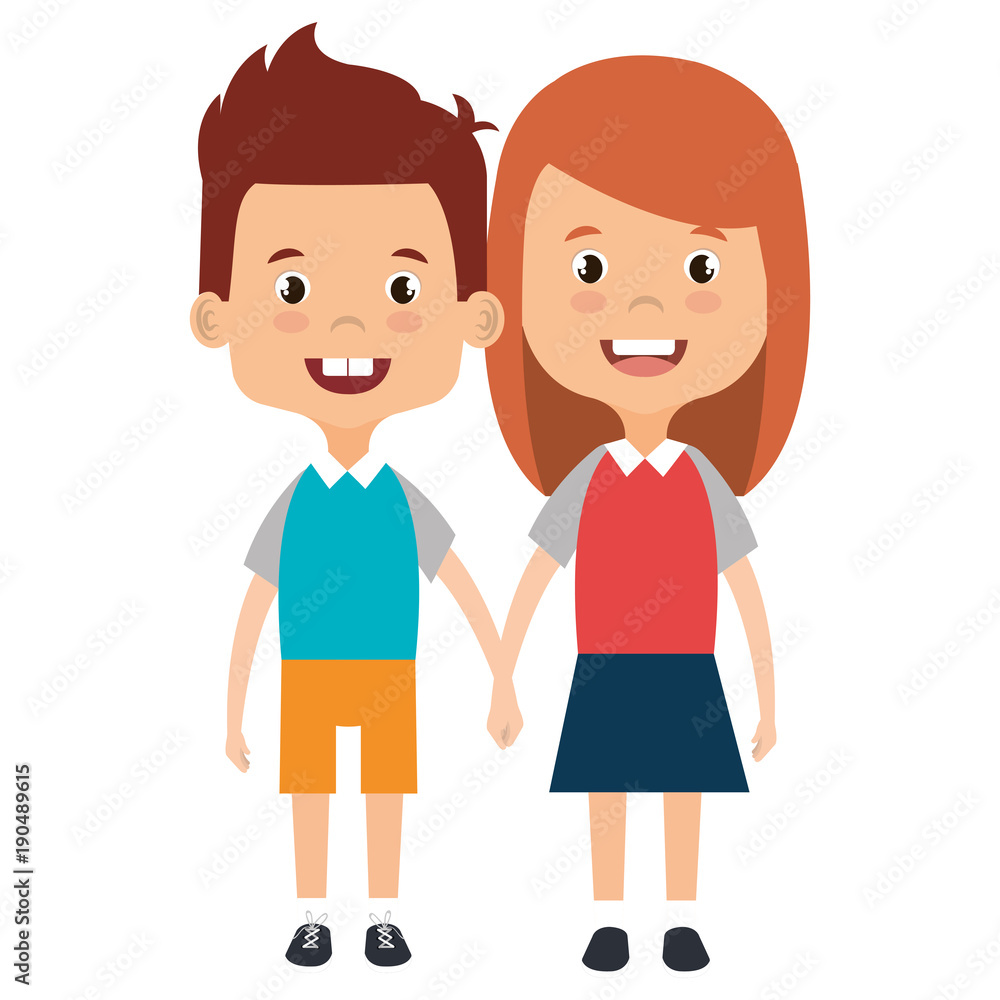cute and little kids couple vector illustration design cute and little kids couple vector illustration design