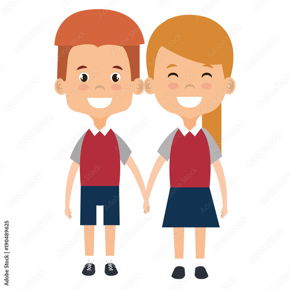 cute and little kids couple vector illustration design cute and little kids couple vector illustration design