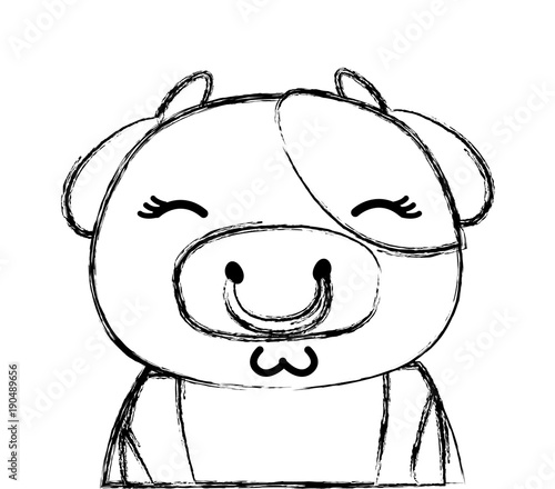 grunge adorable and shy cow wild animal
