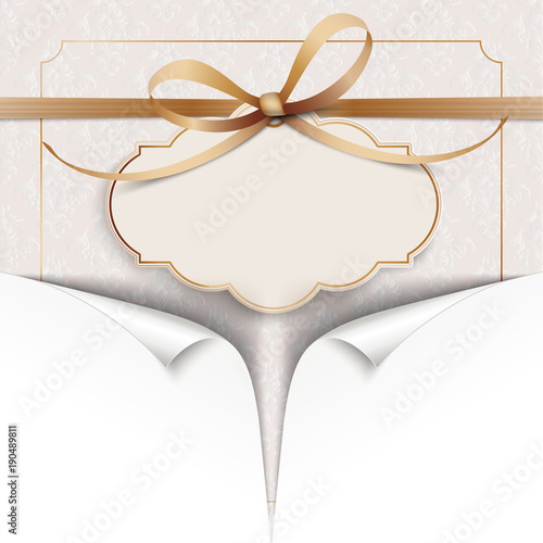 Scrolled 2 Corner Noble Classic Ornaments Bow Emblem