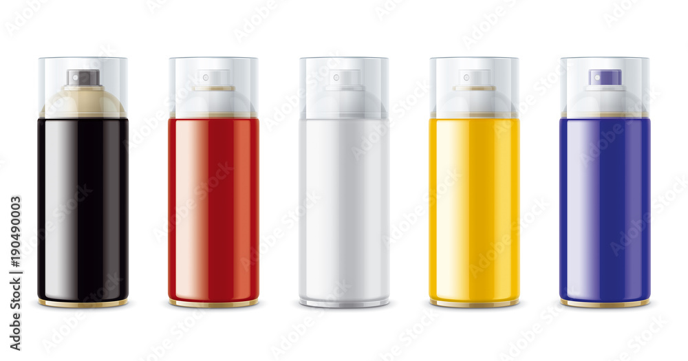 Graffiti Spray Can Mockup. Transparent cap Graffiti Spray Can Mockup. Transparent cap
