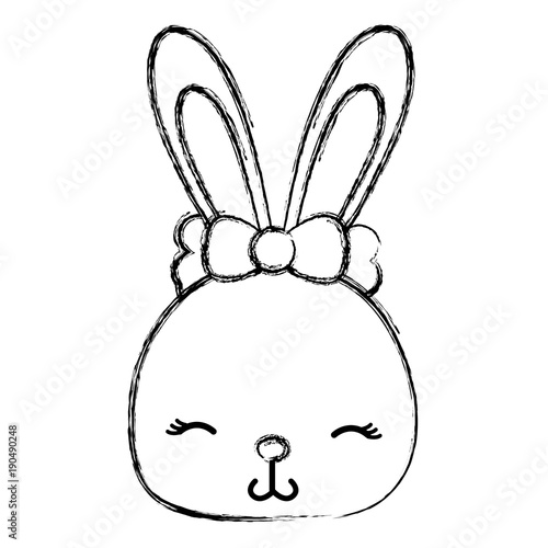 grunge shy rabbit head female wild animal