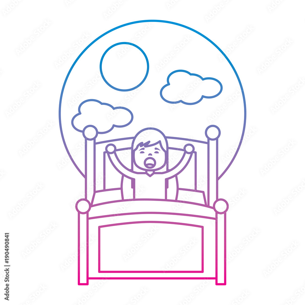 wake up morning the young girl in bed vector illustration wake up morning the young girl in bed vector illustration