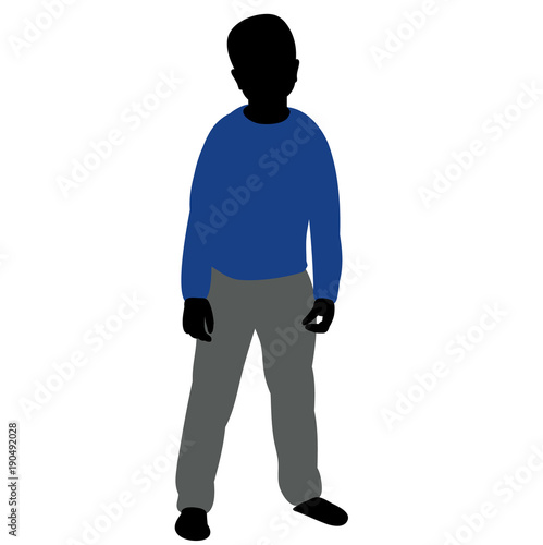 silhouette in colored clothes boy