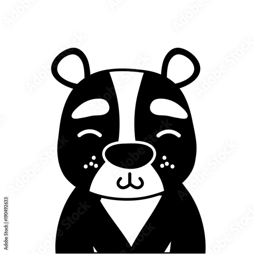 silhouette adorable and shy bear wild animal