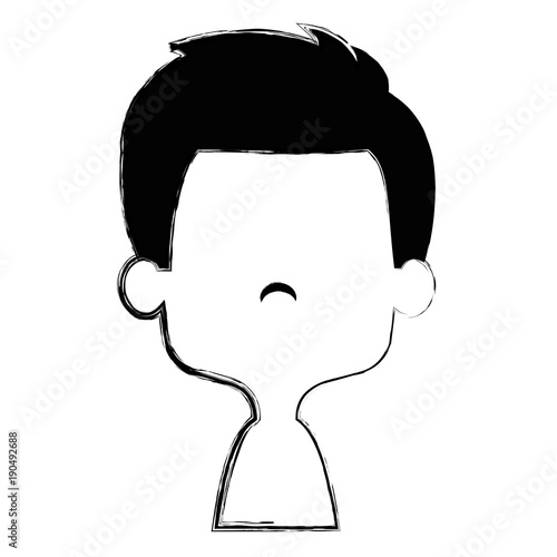 cute and little boy shirtless vector illustration design