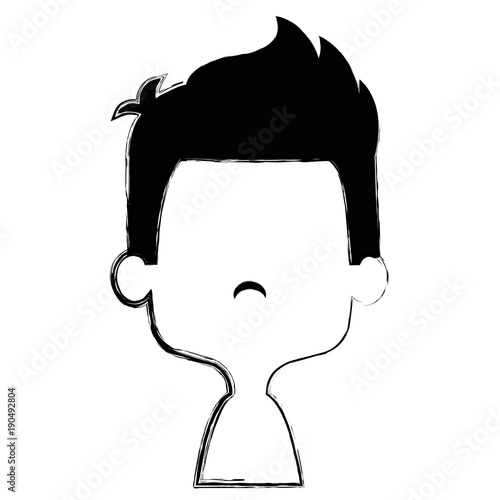 cute and little boy shirtless vector illustration design