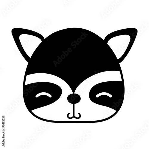 silhouette shy raccoon head wild animal
