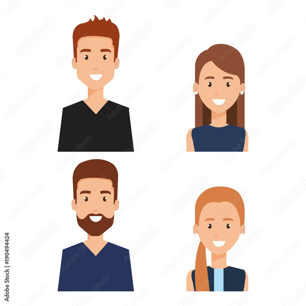 group of people avatars characters vector illustration design