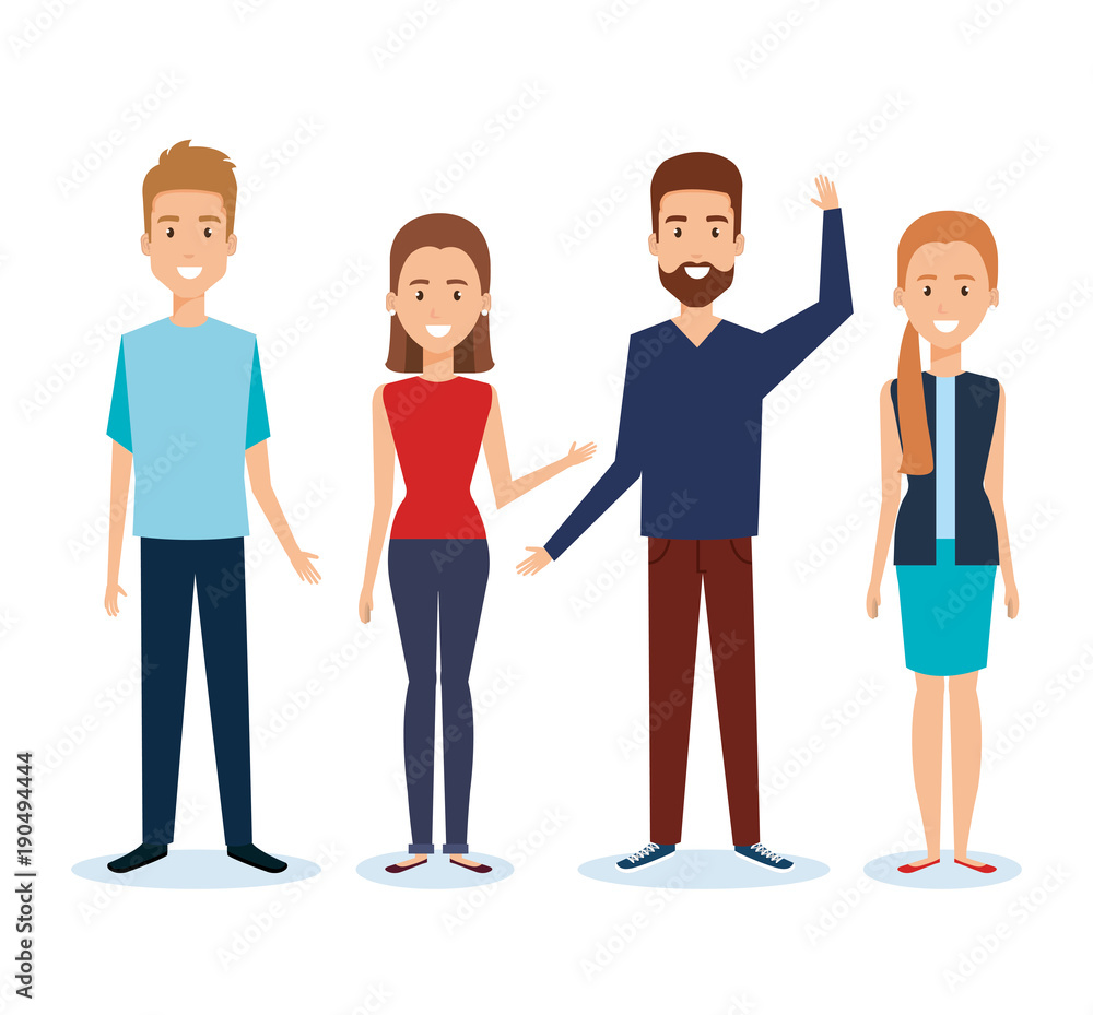 group of people avatars characters vector illustration design