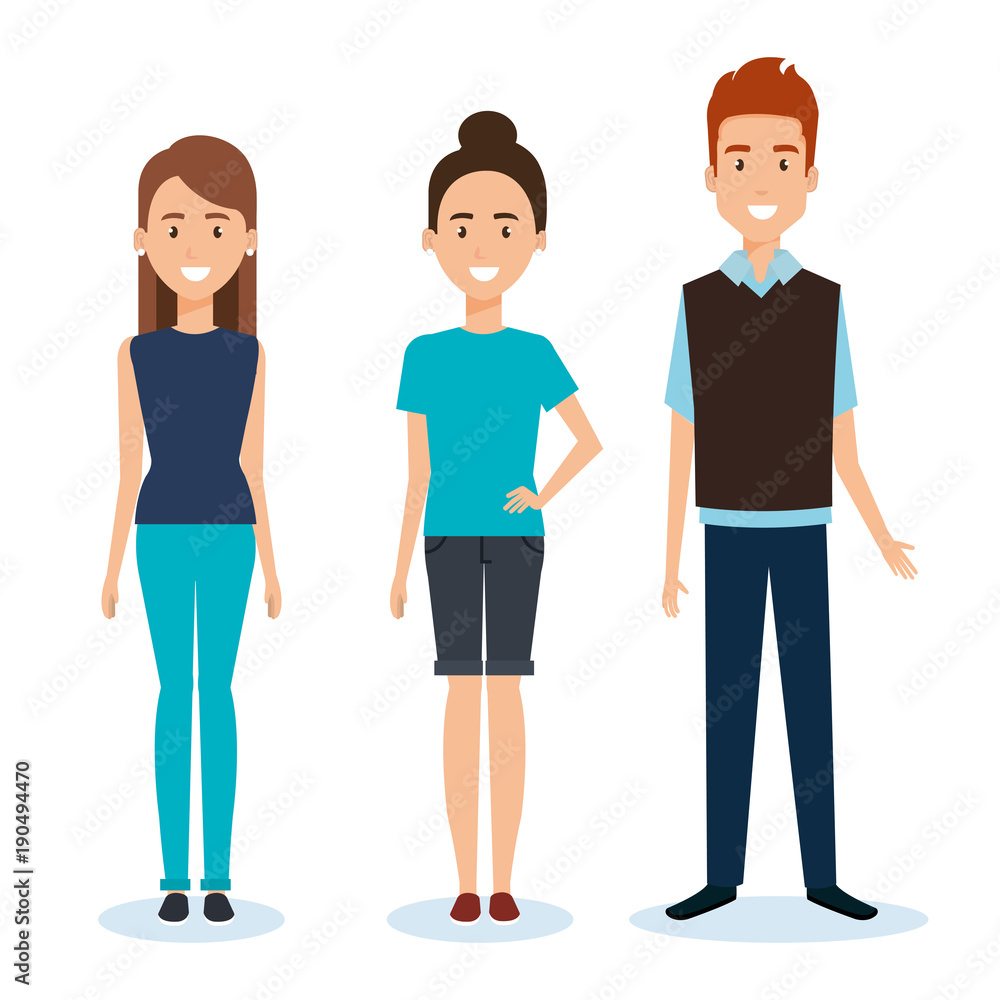 group of people avatars characters vector illustration design