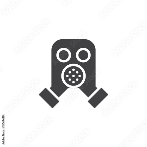 Firefighter mask icon vector, filled flat sign, solid pictogram isolated on white. Respirator, gas mask symbol, logo illustration.
