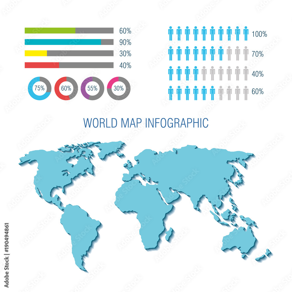 Fototapeta premium world planet infographic icons vector illustration design