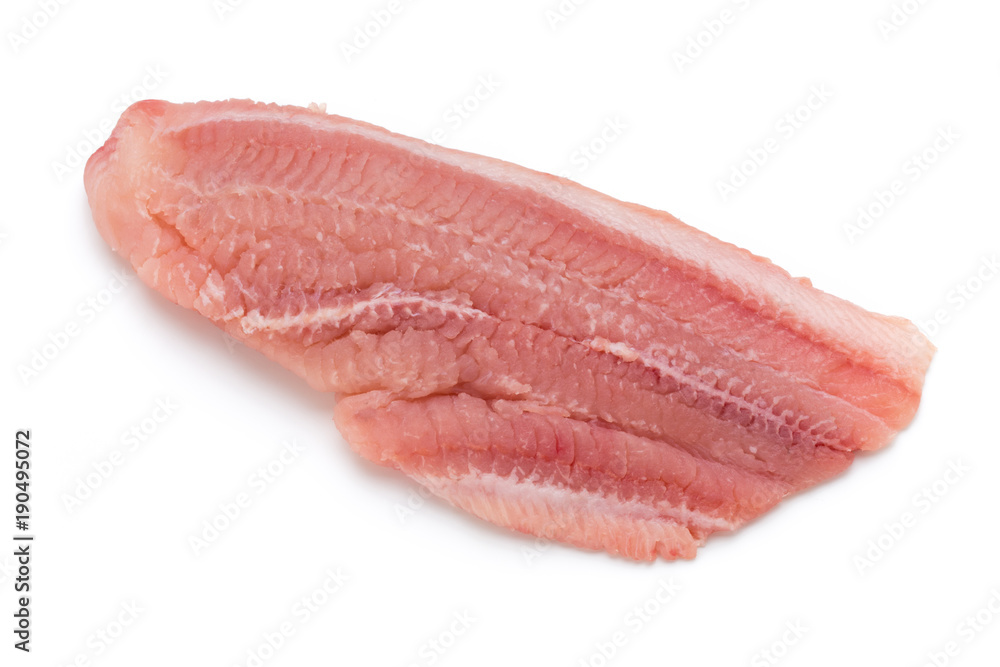 Fillet of Fish Pangasius. Isolated on white background. Fillet of Fish Pangasius. Isolated on white background.