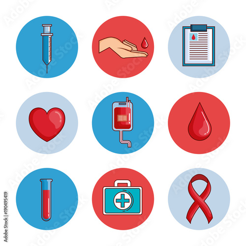 world hemophilia day set icons vector illustration design