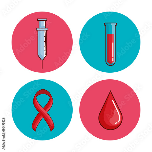 world hemophilia day set icons vector illustration design