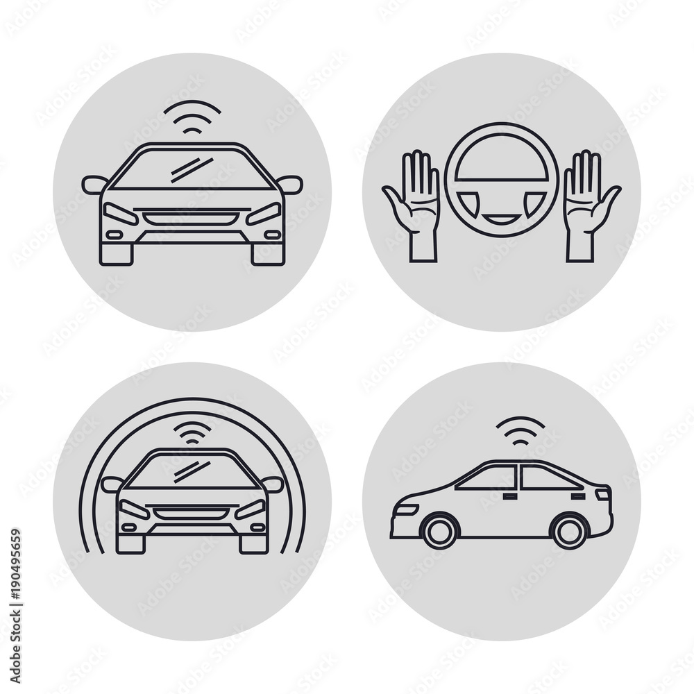 autonomous car set icons vector illustration design autonomous car set icons vector illustration design