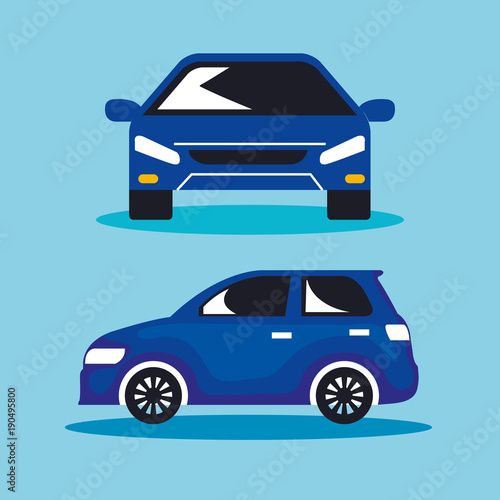 group of cars sedan icons vector illustration design