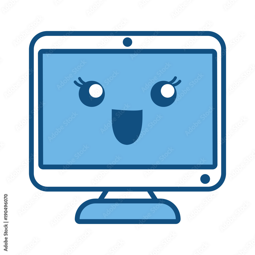 kawaii computer monitor icon kawaii computer monitor icon