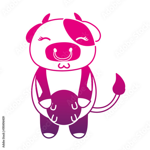 color silhouette cute and shy cow wild animal
