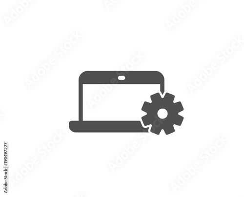 Laptop computer icon. Notebook Service sign. Portable personal computer symbol. Quality design elements. Classic style. Vector