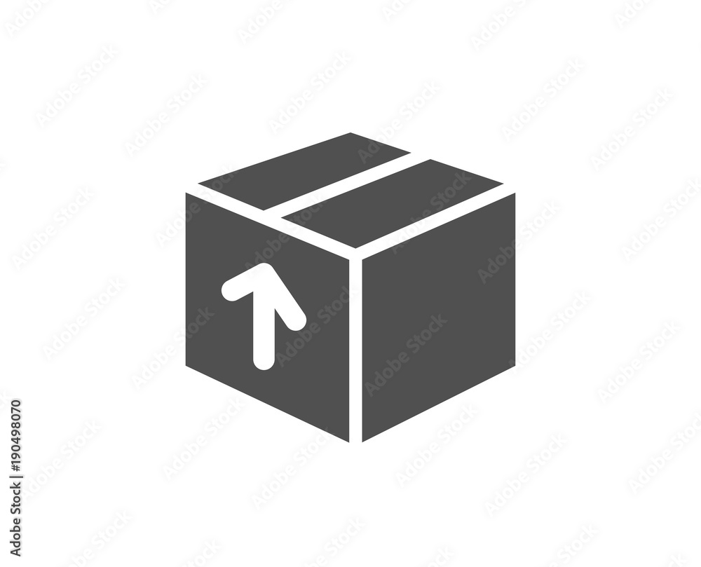 Delivery box simple icon. Logistics shipping sign. Parcels tracking symbol. Quality design elements. Classic style. Vector Delivery box simple icon. Logistics shipping sign. Parcels tracking symbol. Quality design elements. Classic style. Vector