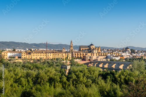View of the Roman Bridge and Mosque Cathedral in Cordoba © jjfarq