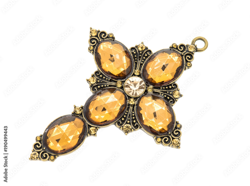 cross pendant isolated on white background cross pendant isolated on white background
