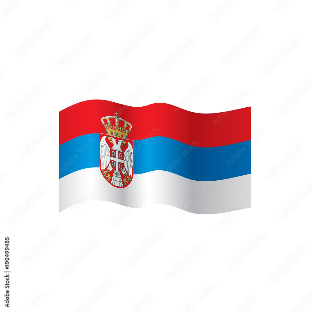 Obraz premium Serbia flag, vector illustration