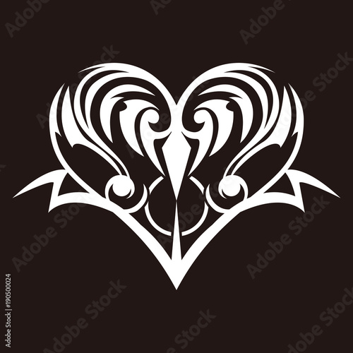 トライバルデザイン ハートのデザイン タトゥー ステッカー用 Stock Vector Adobe Stock