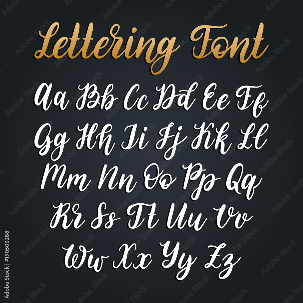 Cyrillic font letters on black background. Vector hand lettering Russian alphabet. Slavic calligraphy Cyrillic font letters on black background. Vector hand lettering Russian alphabet. Slavic calligraphy