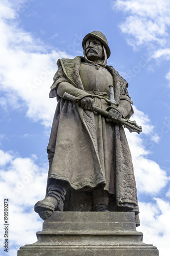 Statue of Hussite military leader Jan Zizka from Trocnov in Caslav, Czech Republic, Europe