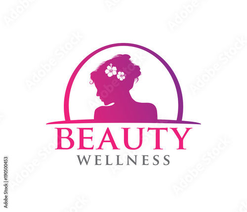 vector logo design illustration for beauty women wellness, beauty salon, yoga class, cosmetic makeup