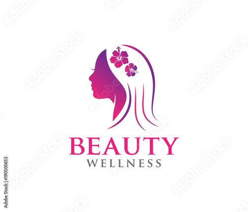 vector logo design illustration for beauty women wellness, beauty salon, yoga class, cosmetic makeup