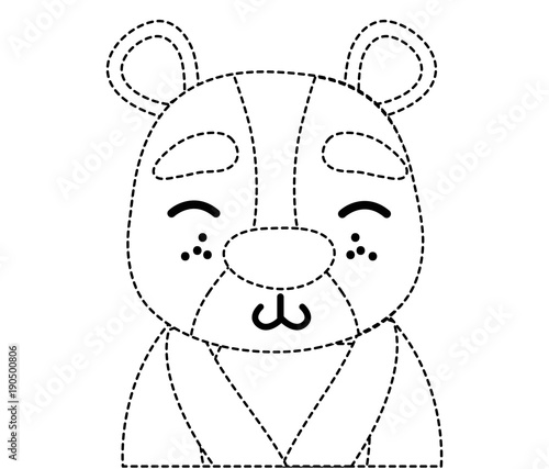 dotted shape adorable and shy bear wild animal