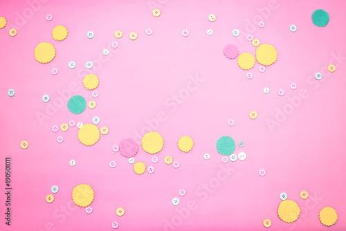 Background for text Ornamental frame of colored buttons.