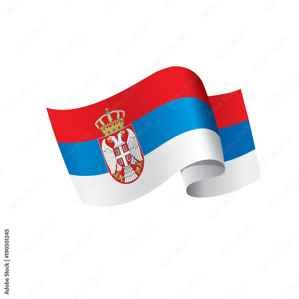 Naklejka premium Serbia flag, vector illustration