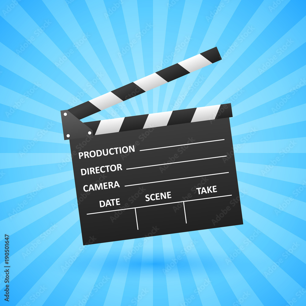 Obraz premium Realistic Cinema clapper. Movie making