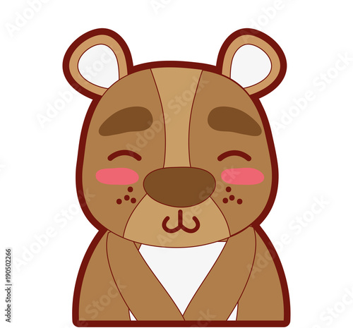 line color adorable and shy bear wild animal