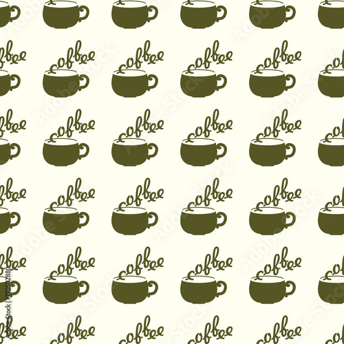 Coffee vector illustration on a seamless pattern background