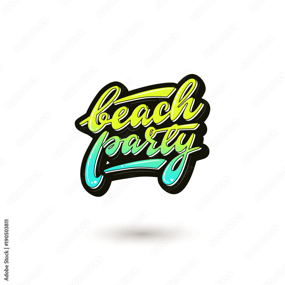 Vector illustration with lettering Beach Party.
