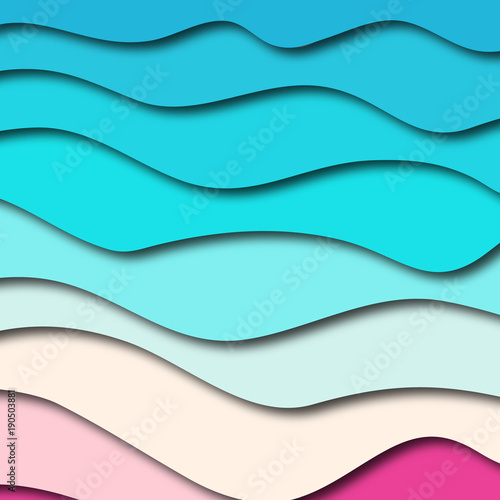 Paper cut abstract background. Square template for social media posts, presentations, flyers, invitations Vector illustration.