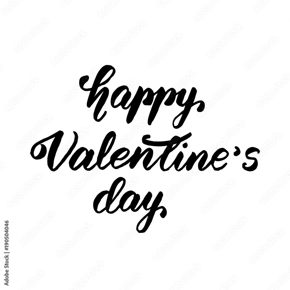 Lettering Happy Valentine's day. Vector illustration.