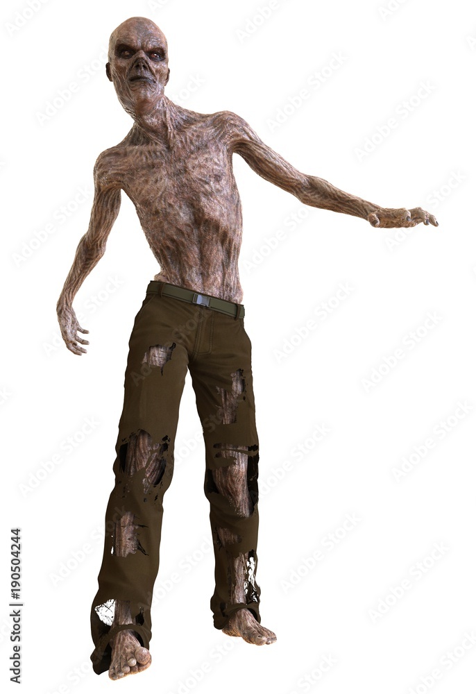 Zombie 3D illustration isolated on white background Zombie 3D illustration isolated on white background