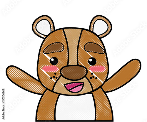 grated adorable and cheerful bear wild animal