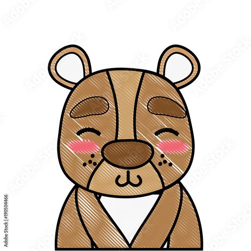 grated adorable and shy bear wild animal