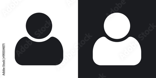 User icon vector. Two-tone version on black and white background photo